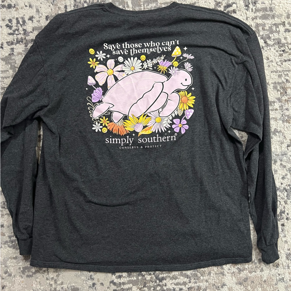 Simply Southern‎ Charcoal Long Sleeve Tee - Picture 5 of 6